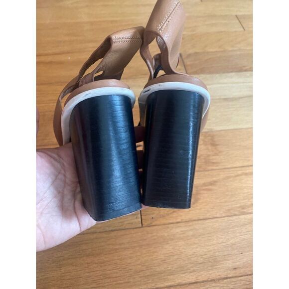 Sol Sana black/tan/white block heel ankle tie shoes size 37 - Picture 5 of 7